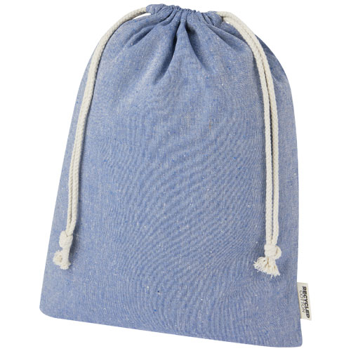 Pochon coton recyclé personnalisable 30x42cm 150g - Pheebs Bleu bruyère